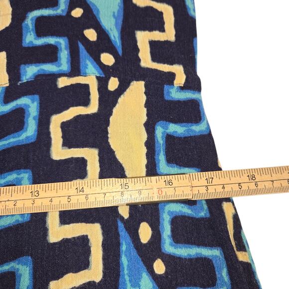 Womens S/M Mini Dress Spaghetti Straps Flowy Geometric Boho Festival Artsy - Picture 11 of 12